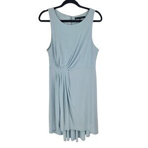 White house Black Market womens size 10 shoreline blue ruched sleeveless dress